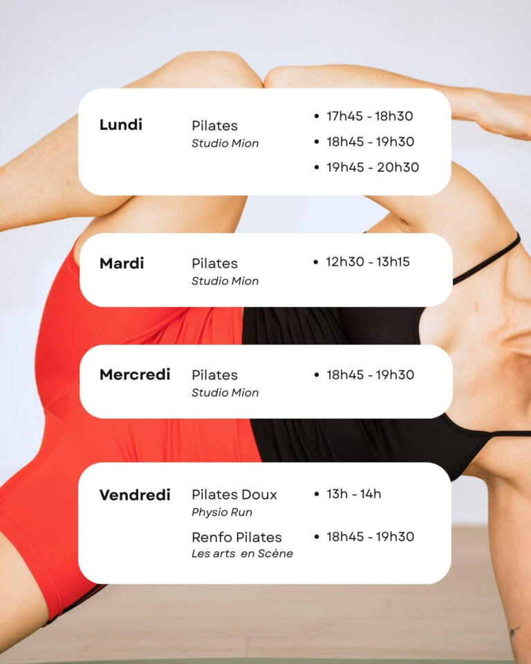 Planning Pilates Montpellier au studio Mion